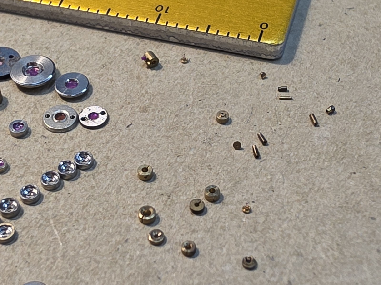 Lot Of 80 Mixed Pocket Watch/Wristwatch Jewel Parts-Jewel Settings, Unset Jewels