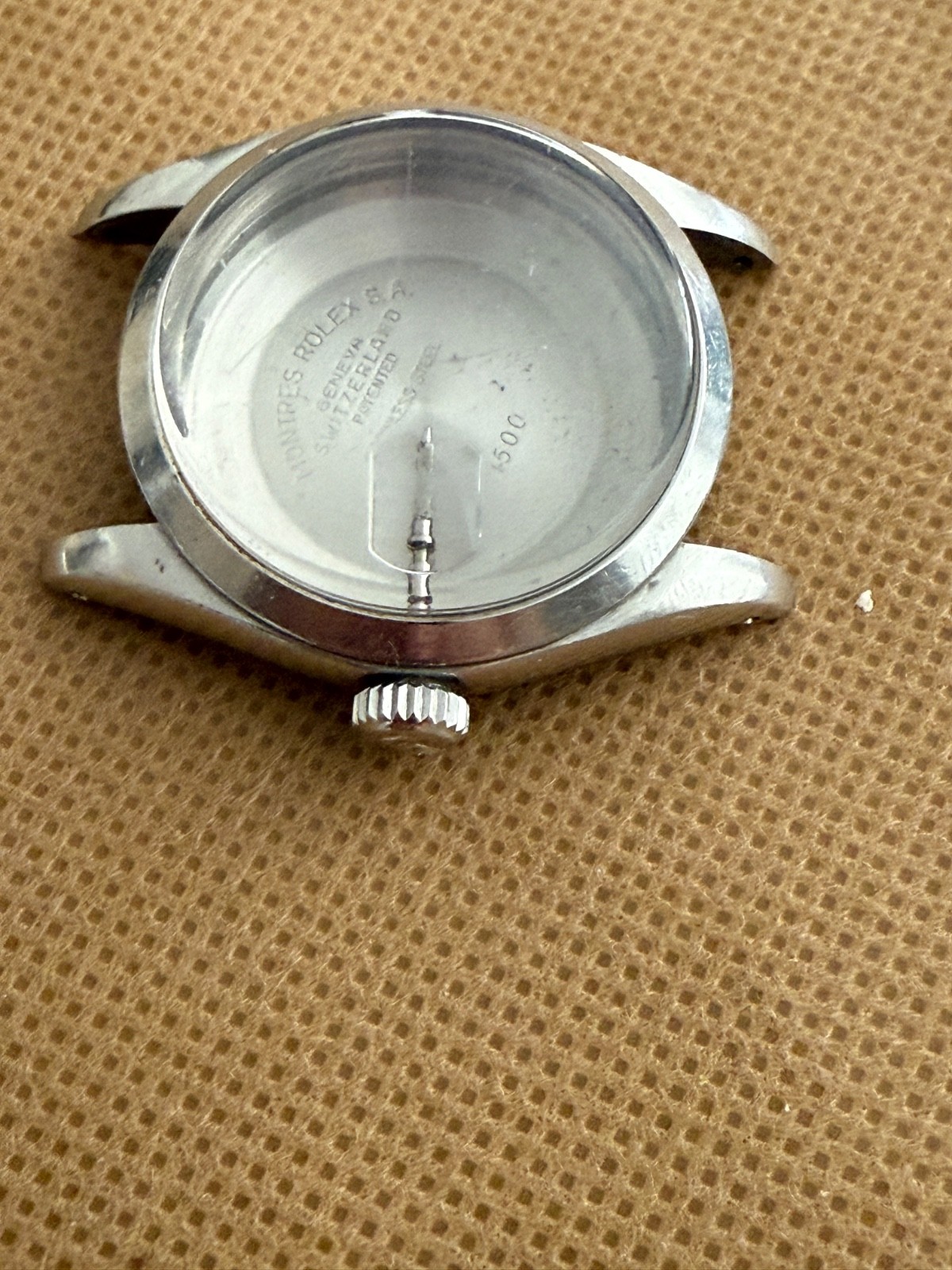 100% Original rolex 1500 steel case with glass and bezel used condition 34mm