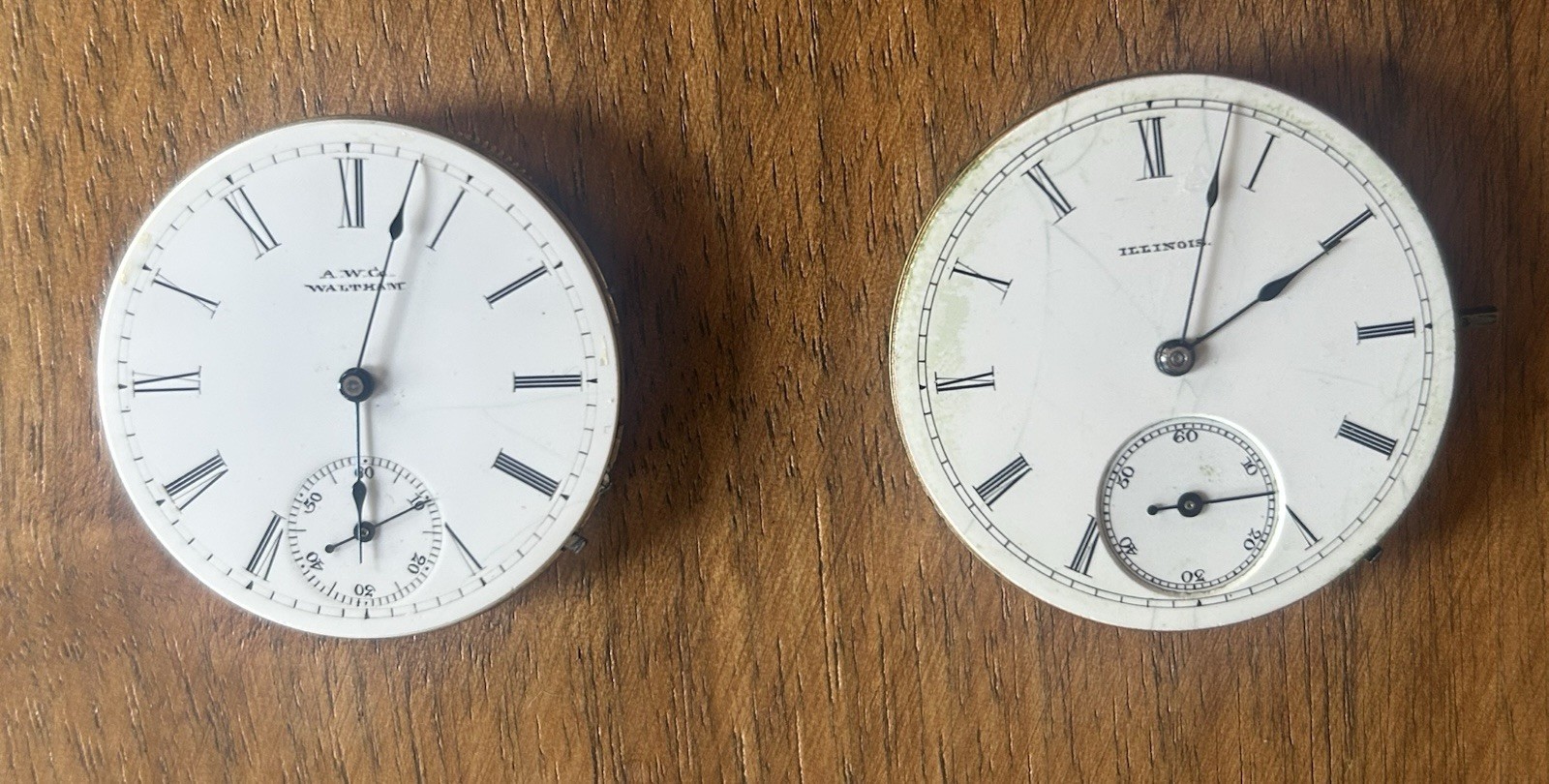 ⏱️Waltham Seaside 7 Jewel & Illinois Watch Co Movement Lot Pocket Watch