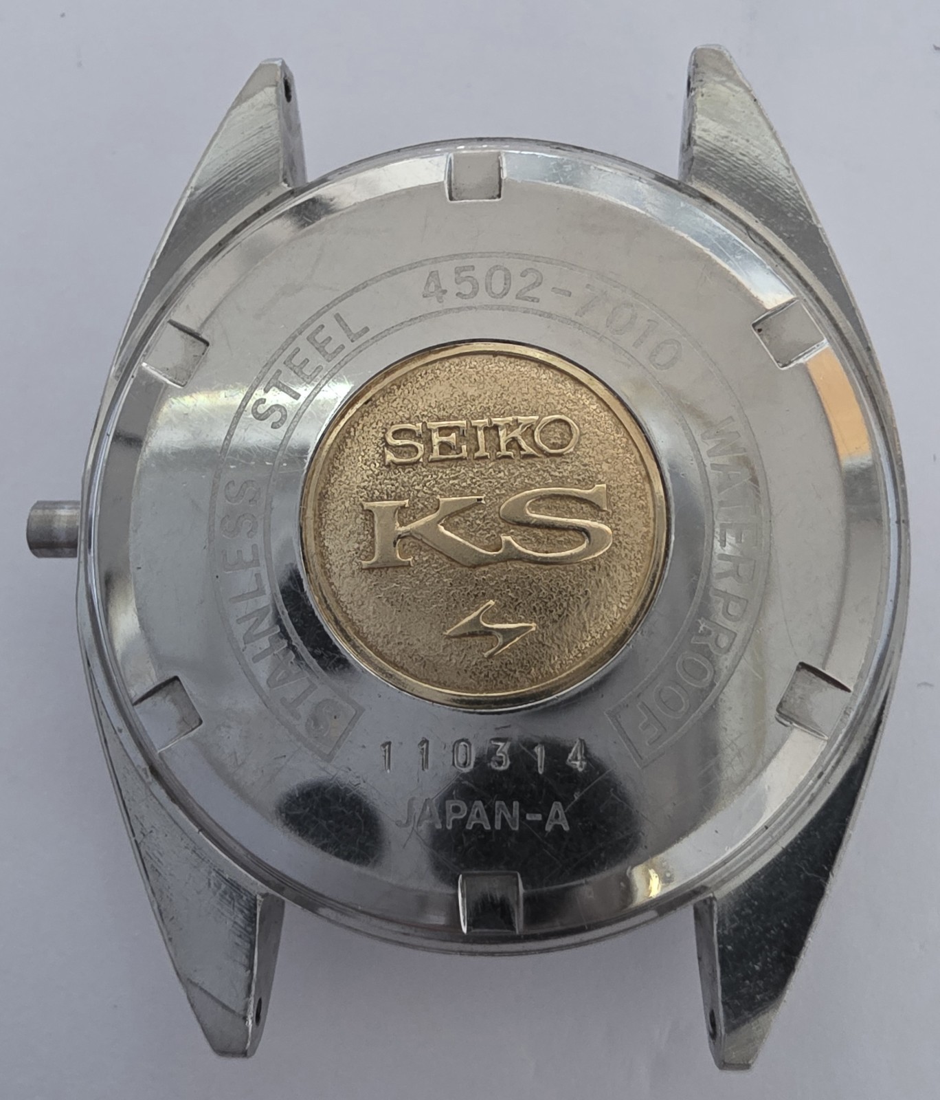 King Seiko 4502-7010 Case, Dial, Caseback and Crown and Stem.