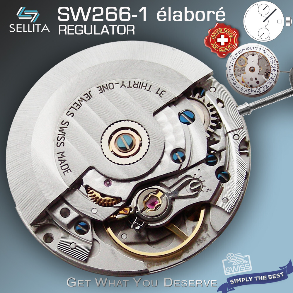MOVEMENT AUTOMATIC SELLITA, SW266-1, ELABORE, REGULATOR, SWISS MADE