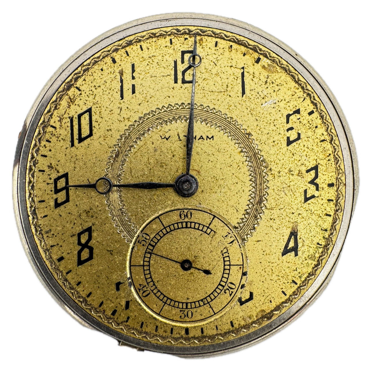 Antique 16s 1922 Waltham Mechanical Open Face Pocket Watch Movement No. 225 Runs