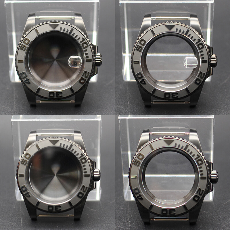 40mm Improved GMT Submarine Yacht watch Cases Ceramic Bezel For Nh35 NH36 NH38