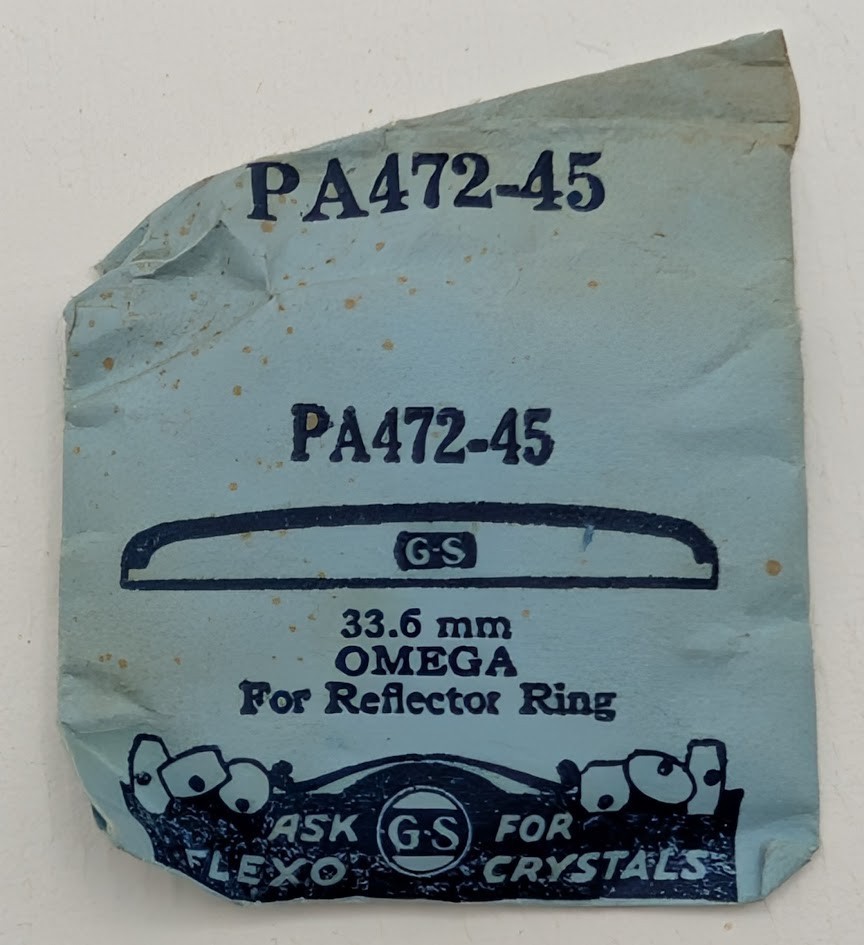 Vintage NOS OMEGA For Reflector Ring Crystal 33.6mm Acrylic – PA472-45