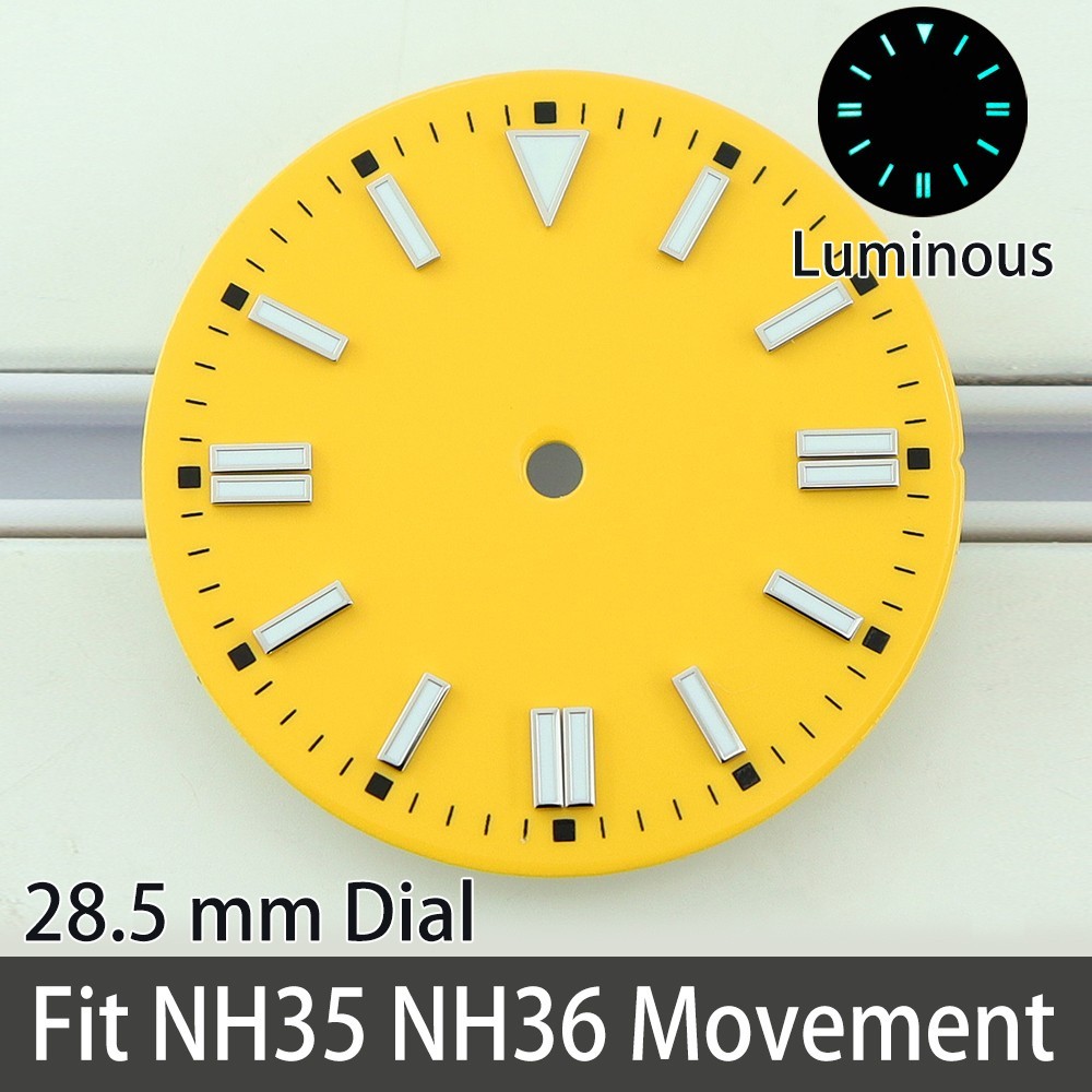 Super-LumiNova C3 28.5mm Sterile Watch Dials Metallic For Seiko NH35 36 Movement