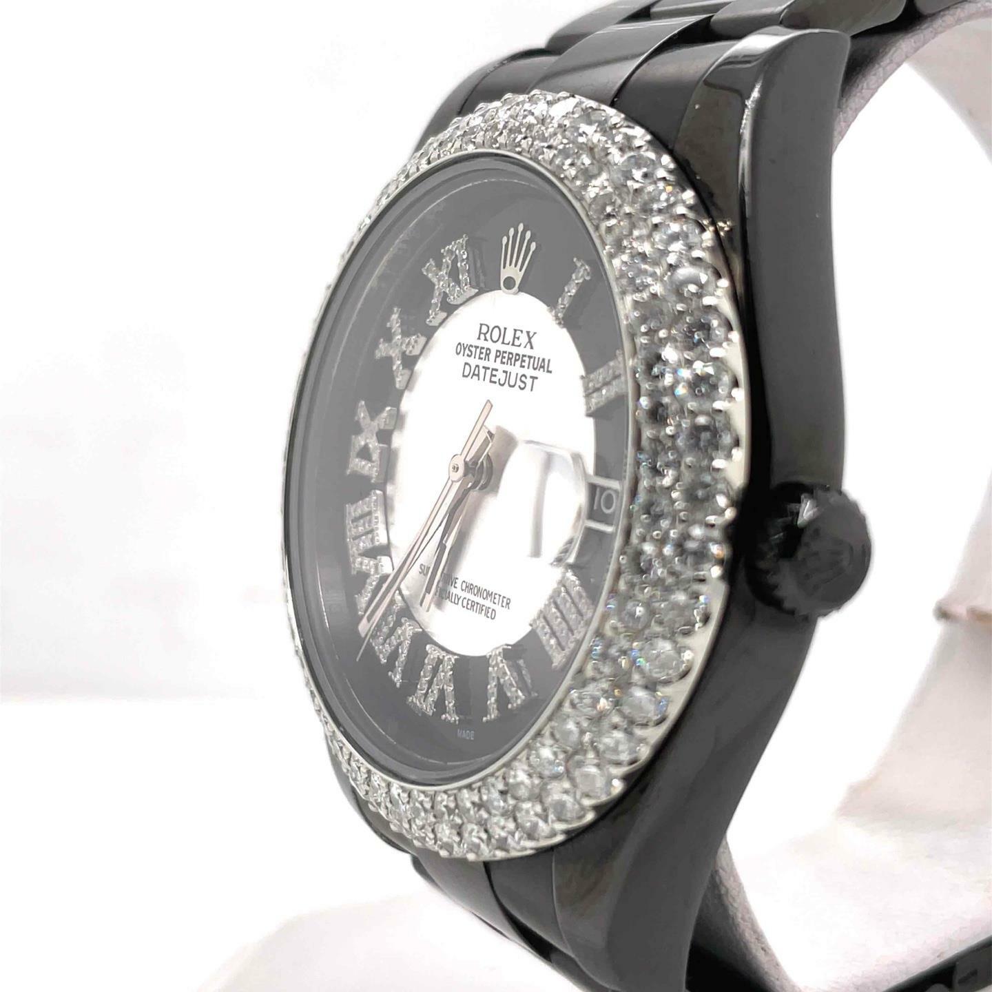 Rolex Datejust Automatic 41 mm Custom Diamond Bezel & Diamond Dial Men’s 116334