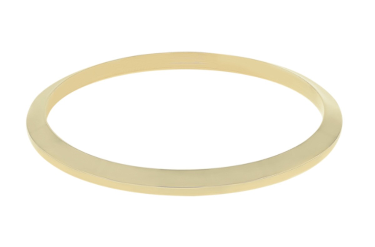 34mm 14 Karat Yellow Gold Smooth Replacement Bezel For Rolex Date Air-King