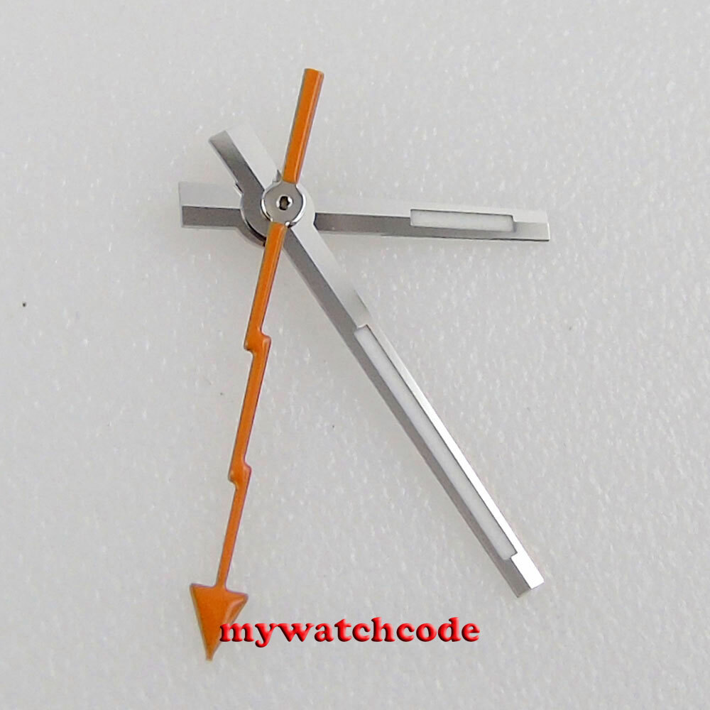 red blue orange hand silver edge white watch Hand fit NH35 NH36 7s26 ETA 2824