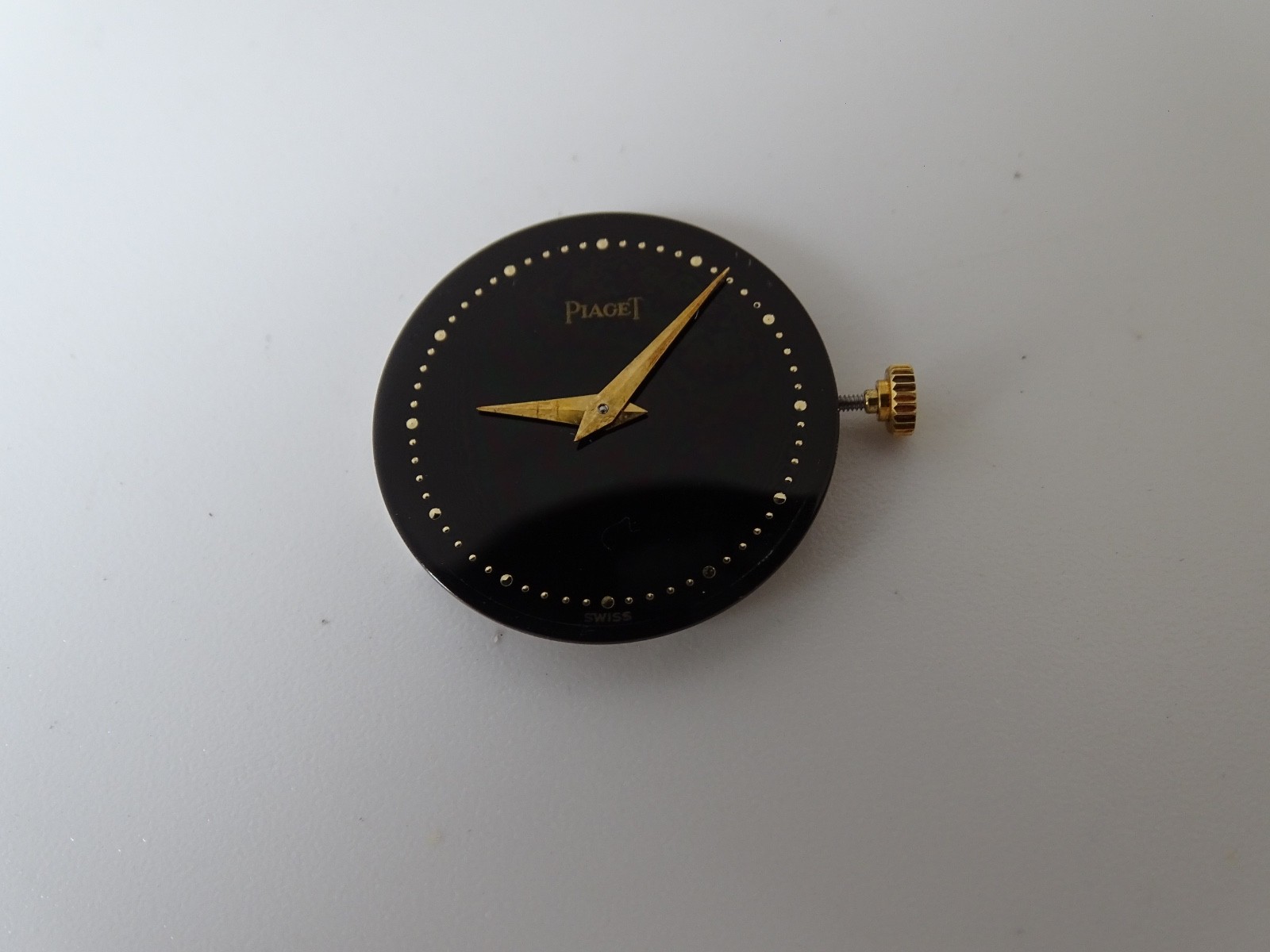 Piaget 9P2 Complete Movement, Black Dial & Handset Manual Wind Running