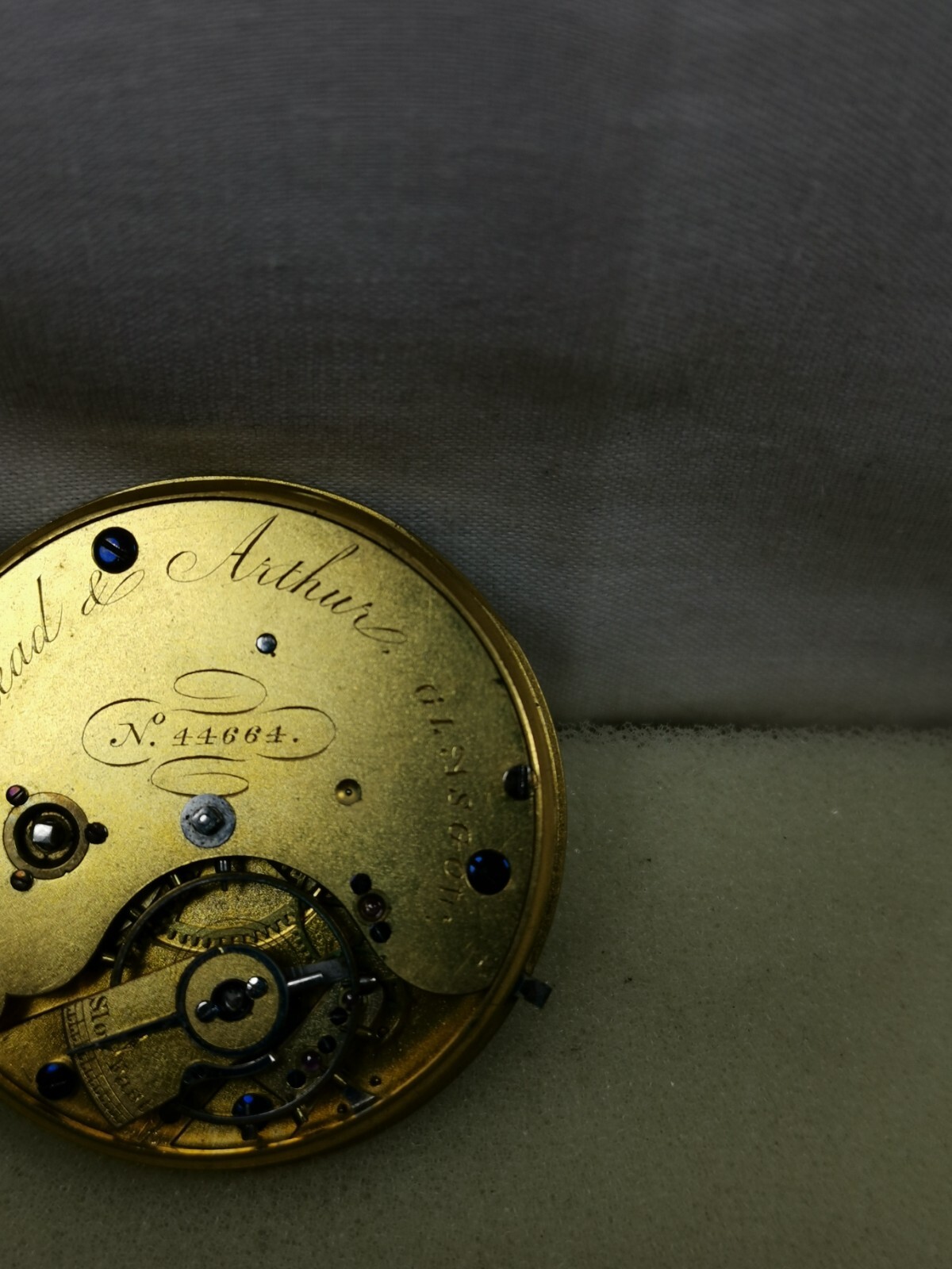 Muirhead & Arthur, Glasgow British Pocket Watch Movement 42.5 mm. Repair/Parts