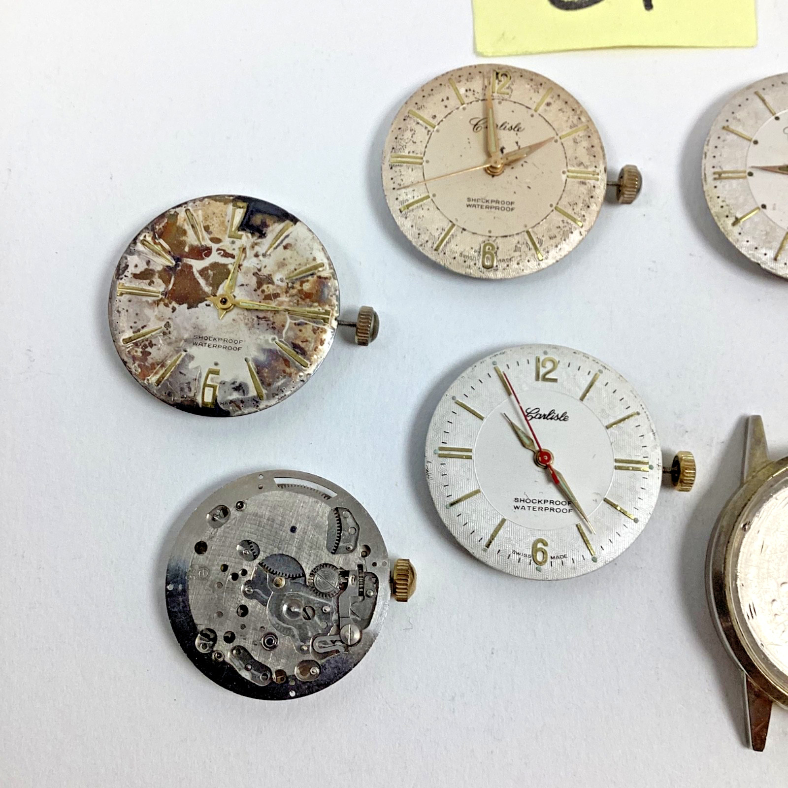 Lot Carlisle Henriline Watch Co Ebosa 65 Swiss Spare Parts Repair READ