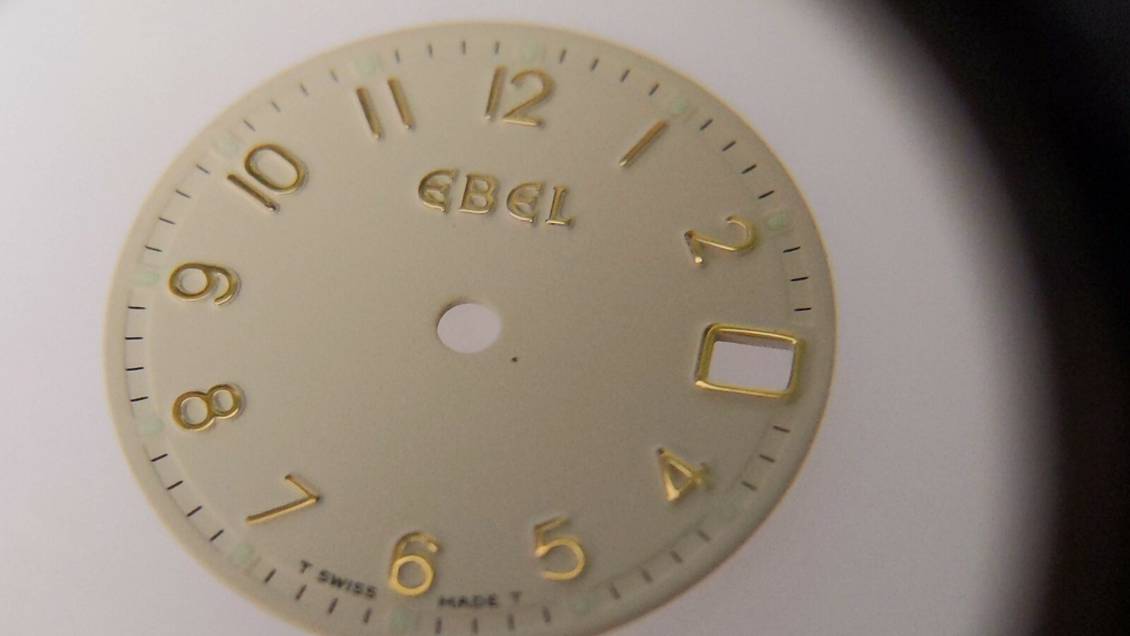 Ebel dial 1087621/206T Sportwave, 19.5mm diameter, cream&gold color w/luminescen