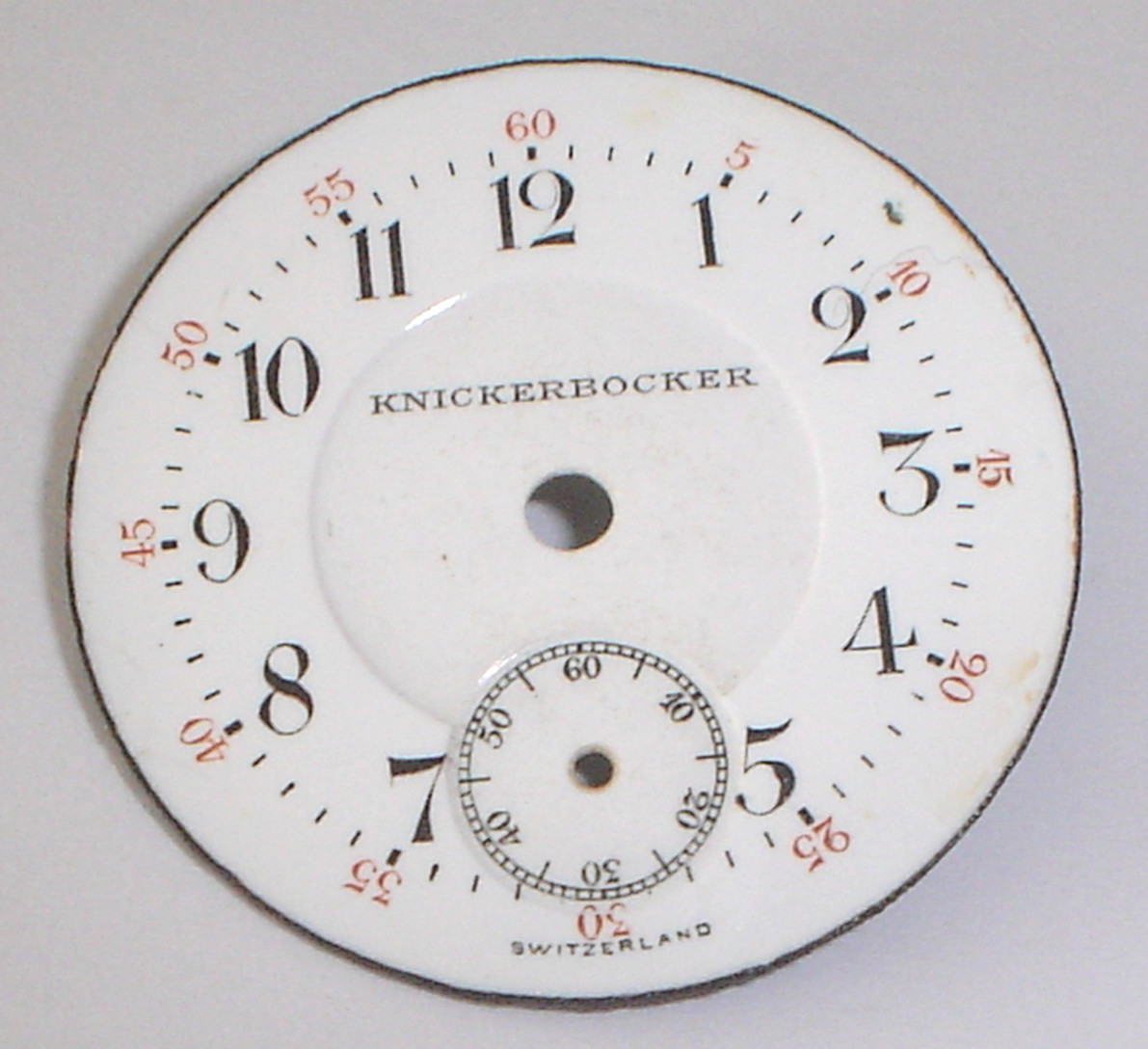 Knickerbocker Porcelain Pocket Watch Dial 28.7