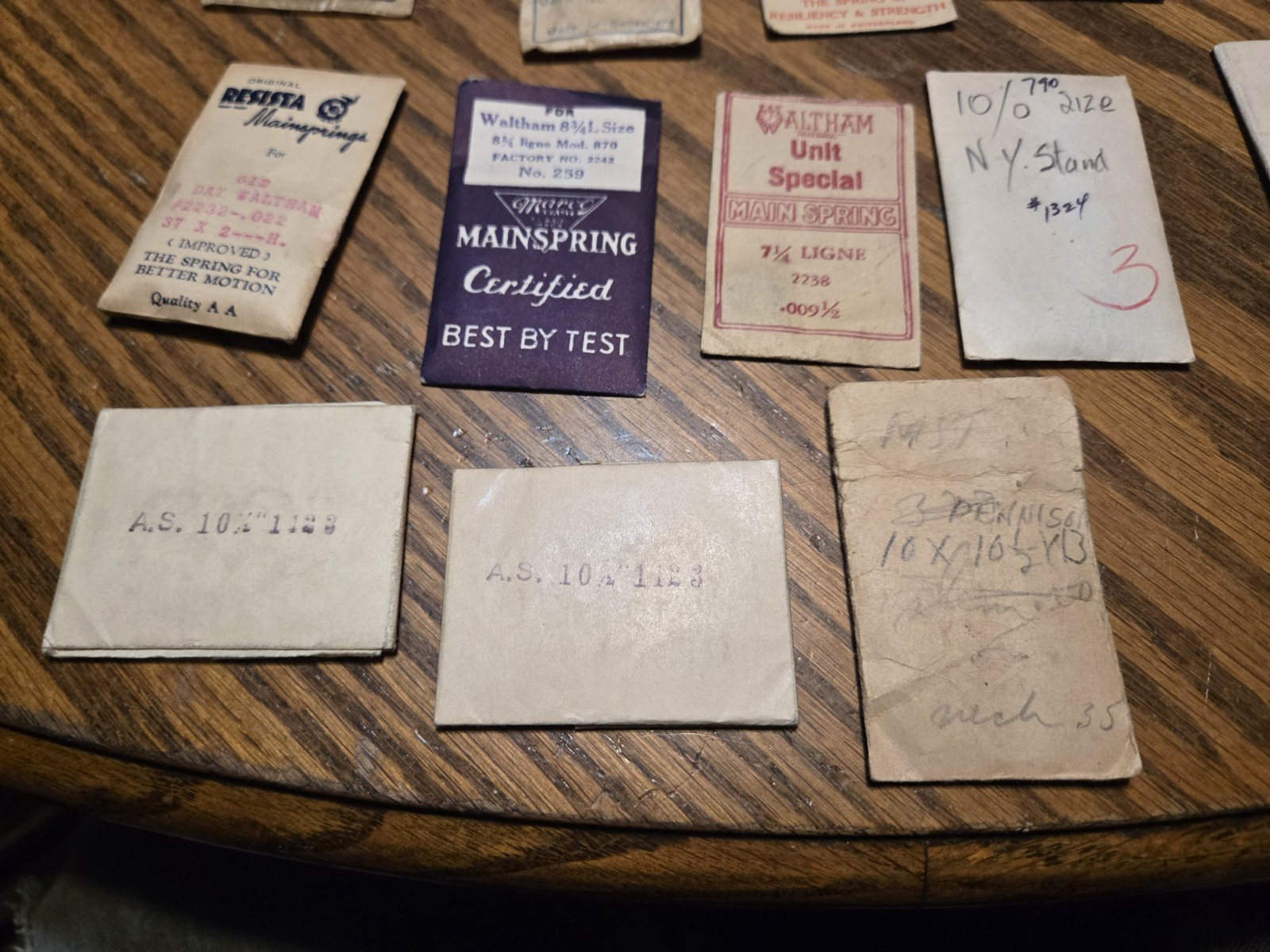 Hamilton, Hampden, Illinois, Waltham Wristwatch Mainspring New Old Stock Lot #15