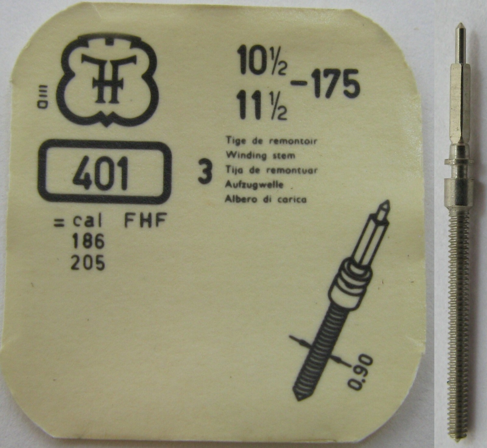 FHF 175 186 205 + … watch parts winding stem #401 x1 * tap 10 *