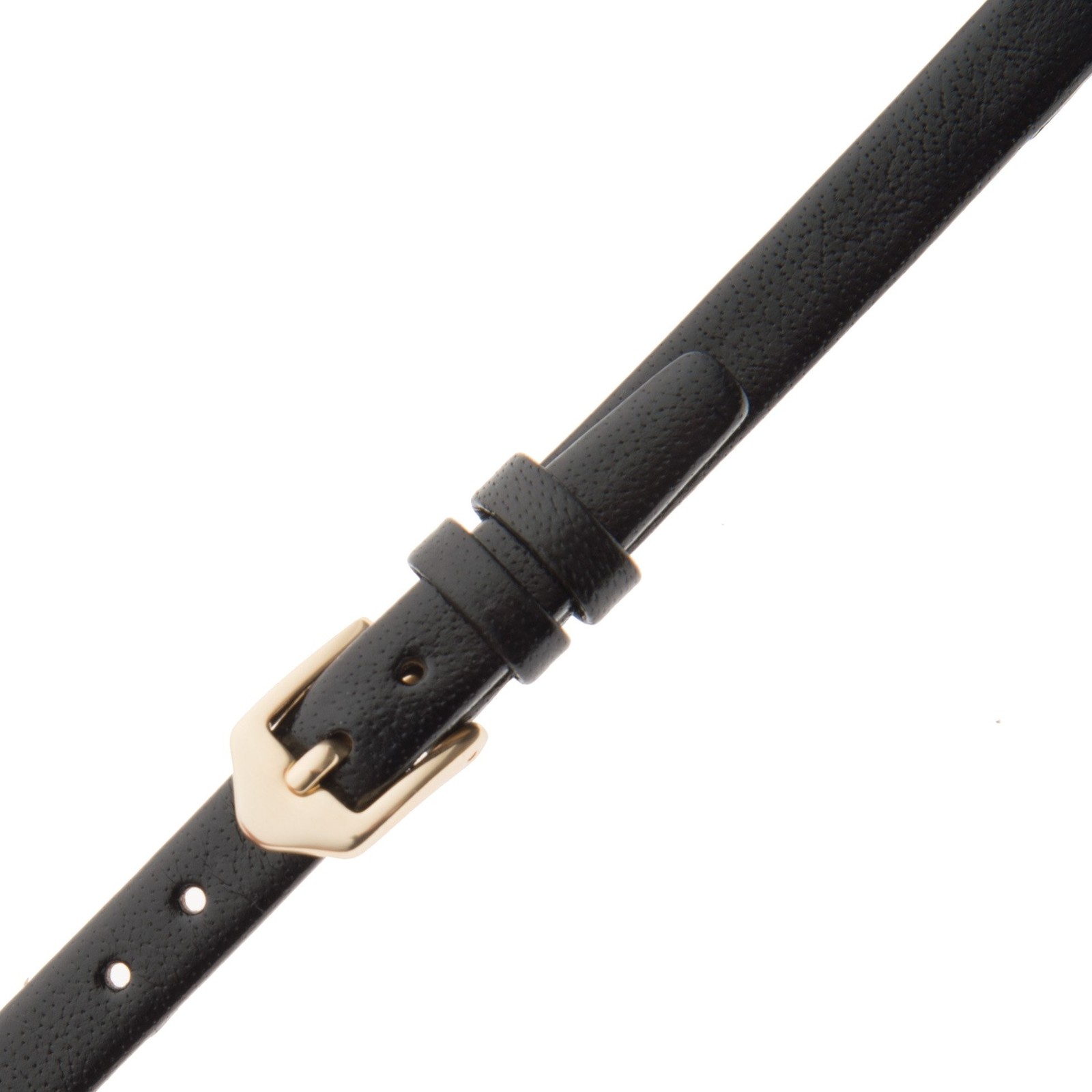 Gilden 6-14mm Flat Polished Leather Ladies Watch Band F66 8mm, Standard