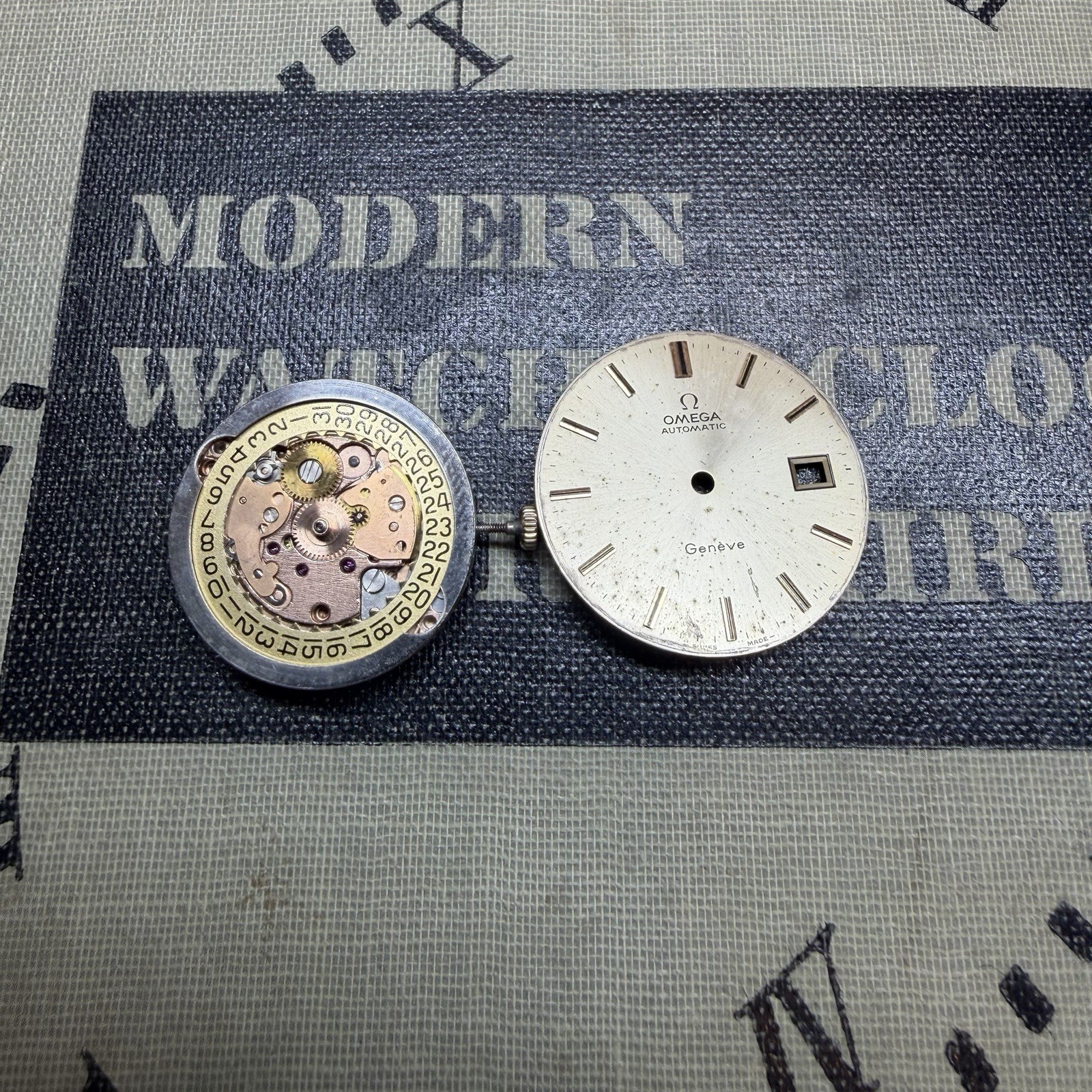 Omega Cal. 1481 Automatic Movement Working With Geneve Dial Hands Crown