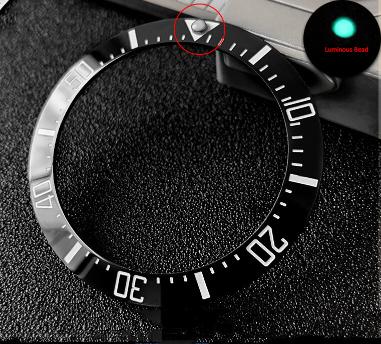 Watch Part 40mm Beveled Ceramic Luminous Bead at 12H Bezel for ROLEX Sea-Dweller