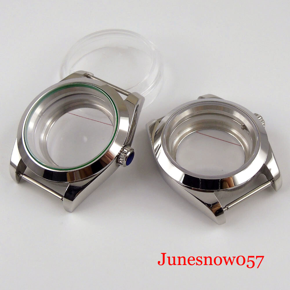 Polished 36mm/39mm Watch Case for NH35A NH36A Seeing Back Screw Crown