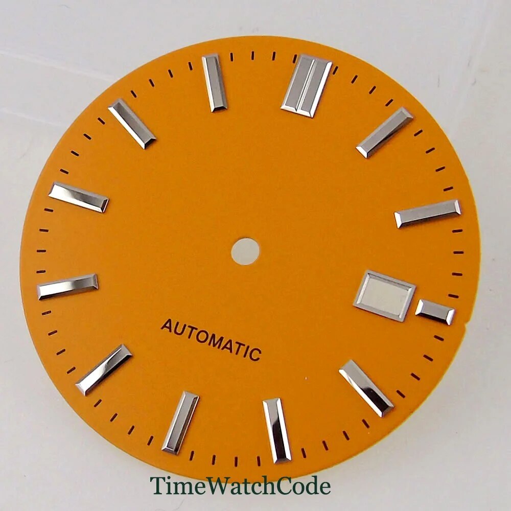 Watch Dial Face Accessories 33.5mm Fit NH35A NH36A Date Window Beige Dials