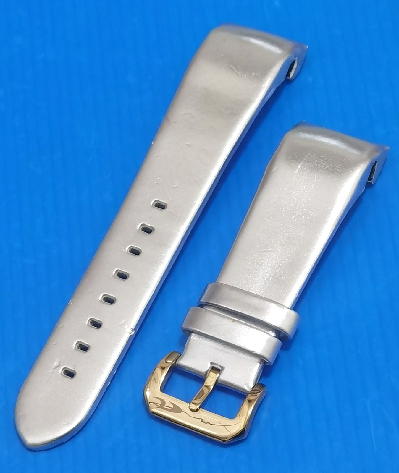 chronotech watch synthetic buckle strap silver curved size 24mm