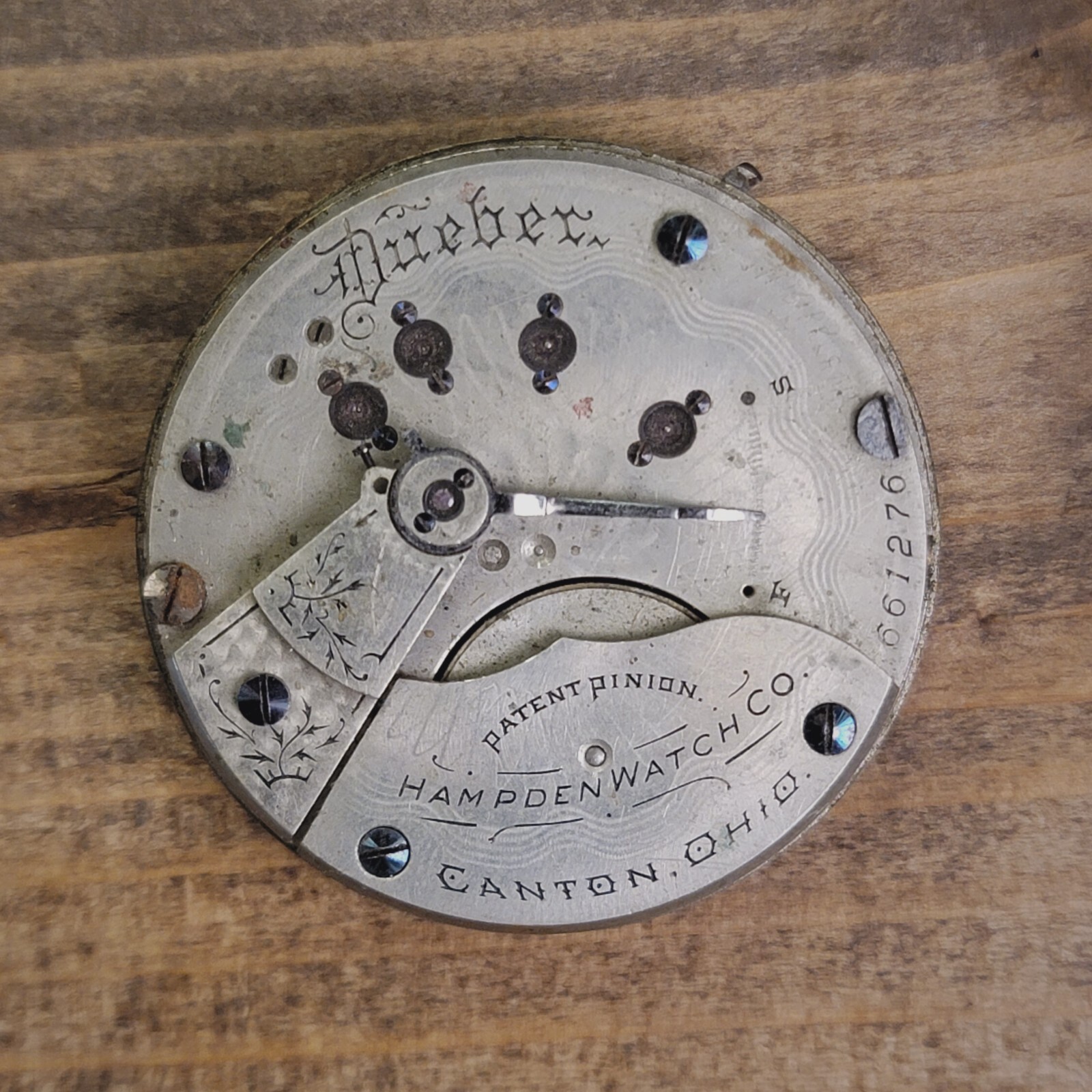 Antique Dueber Hampton Watch Co. Movement #661276 Parts / Repair 45.5mm