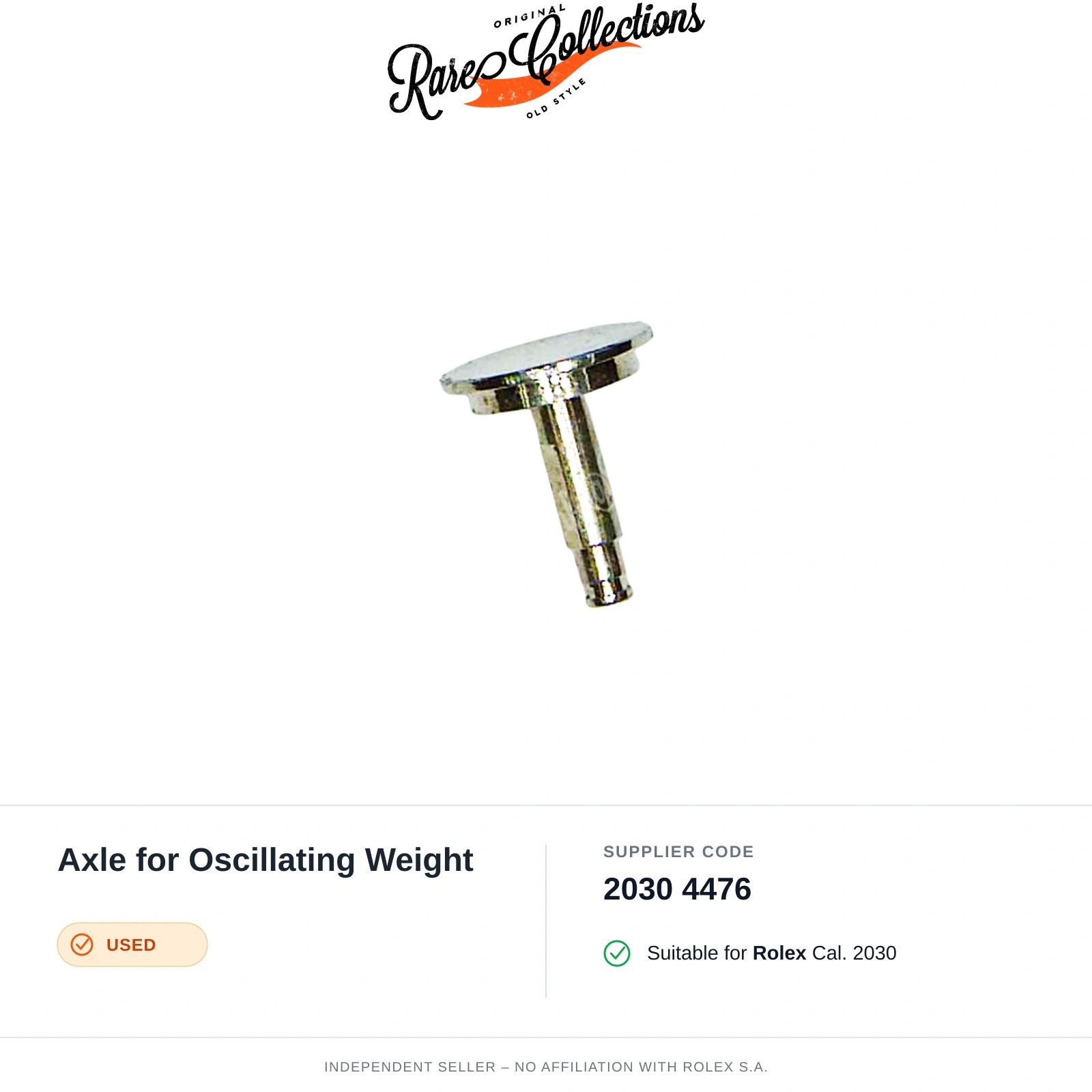 Oscillating mass pin used for Rolex (code 2030 4476) Axle for Oscillates