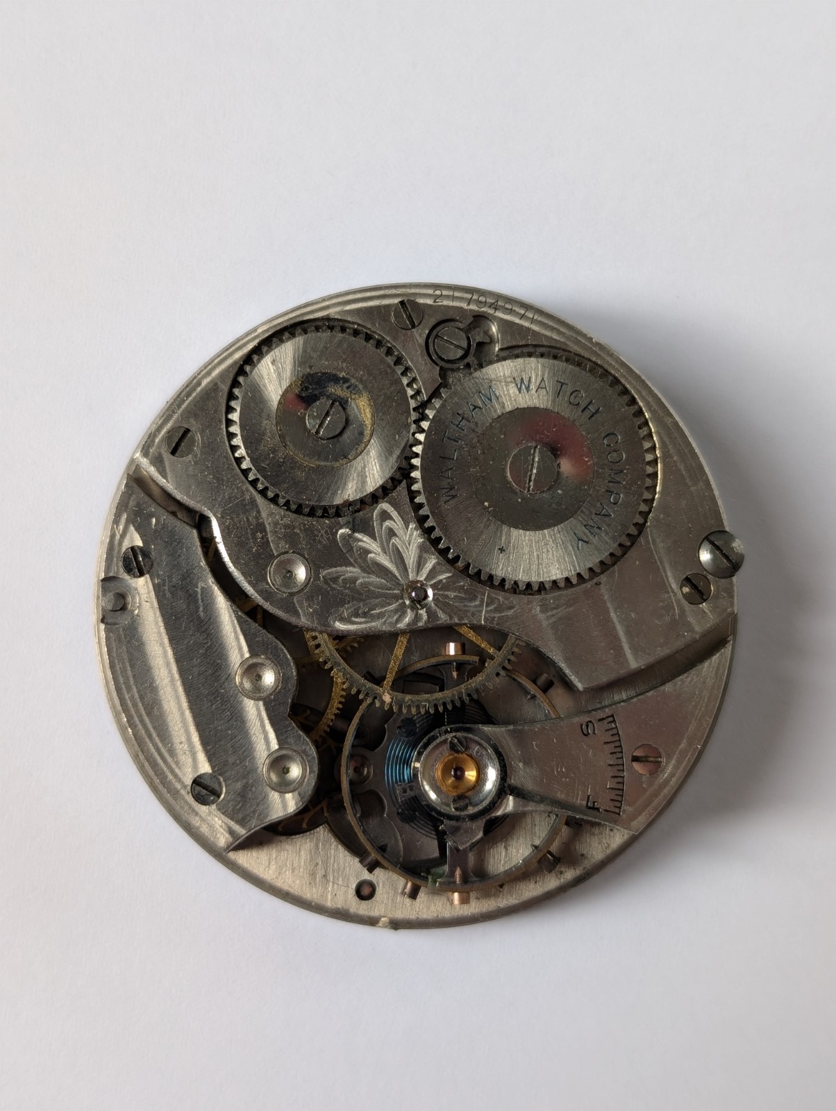 Vintage Waltham Equity 16s 7J Pocket Watch Movement (Spares/Repairs/Good Bal.)