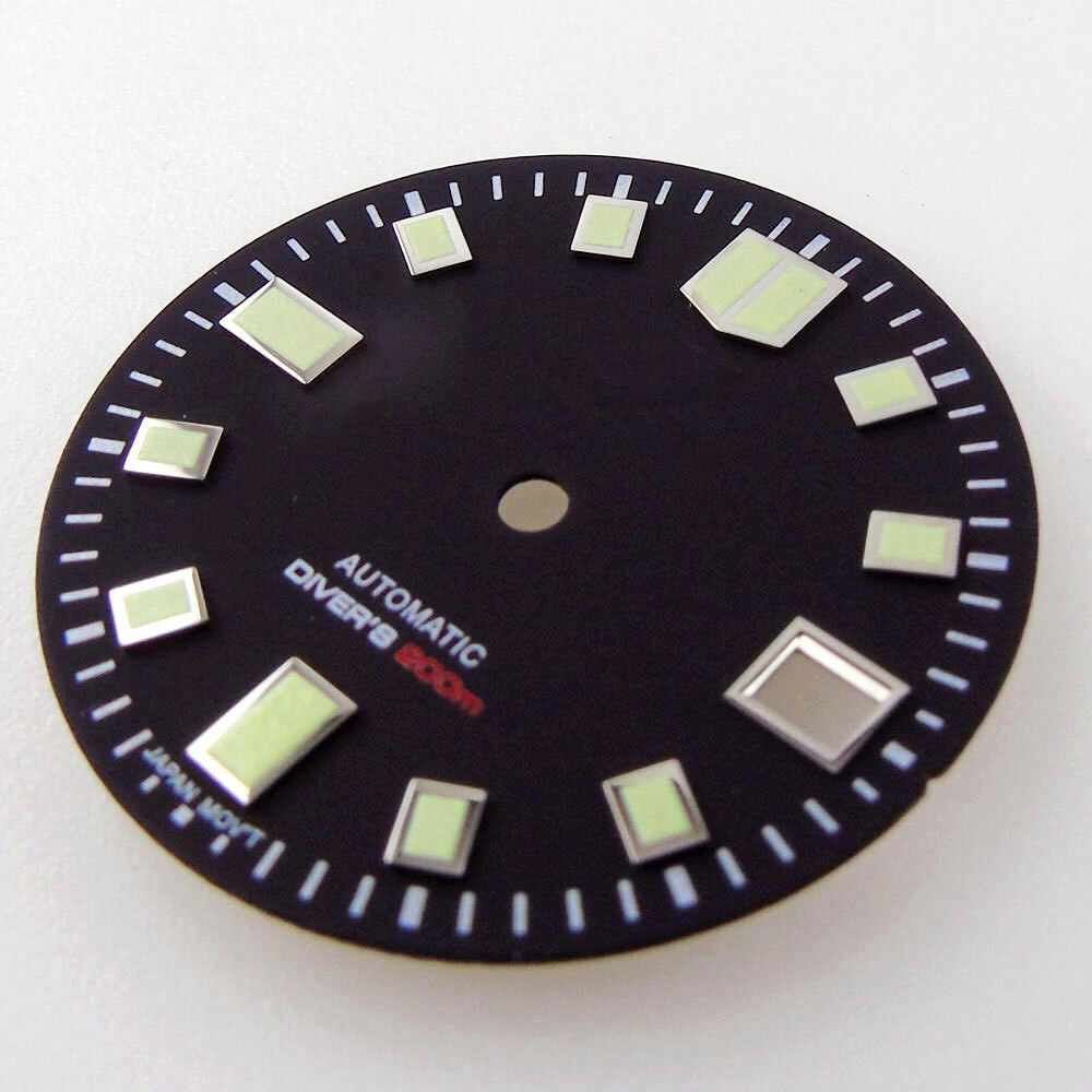 29mm Green Lume Sunburst Watch Dial Fit For NH35/NH35A Movement Date Window