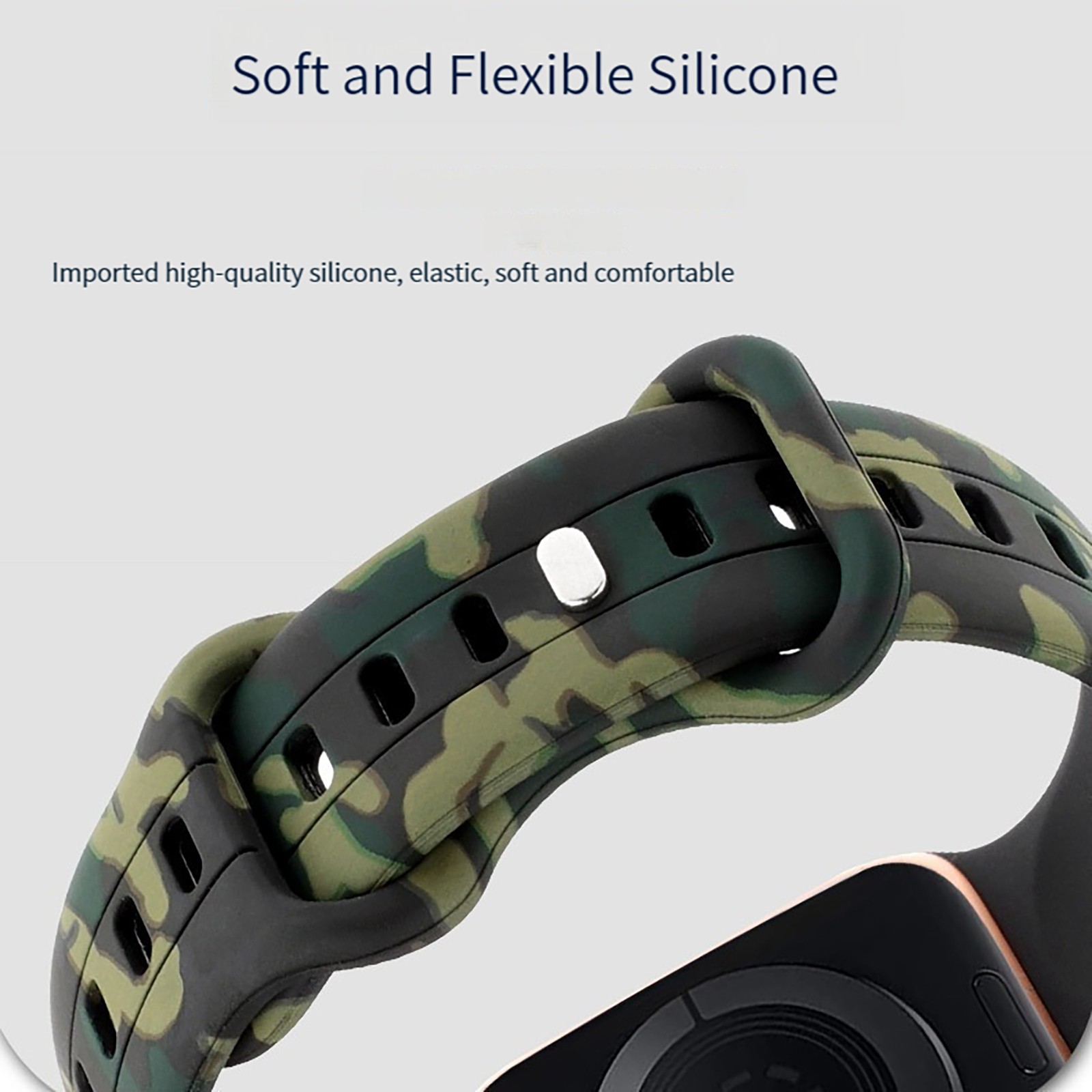 Silicone Camouflage Watch Strap Watch Accessories For iWatch 8/7/6/5/4/3/2/1/SE