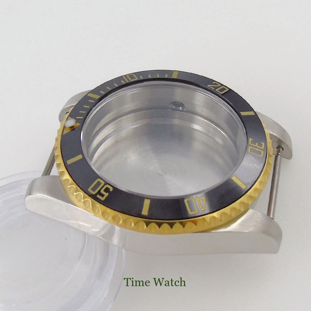 40mm Gold Watch Case Fit NH35 Miyota8215 DG2813 ETA2824 2836 PT5000 Oyster Strap