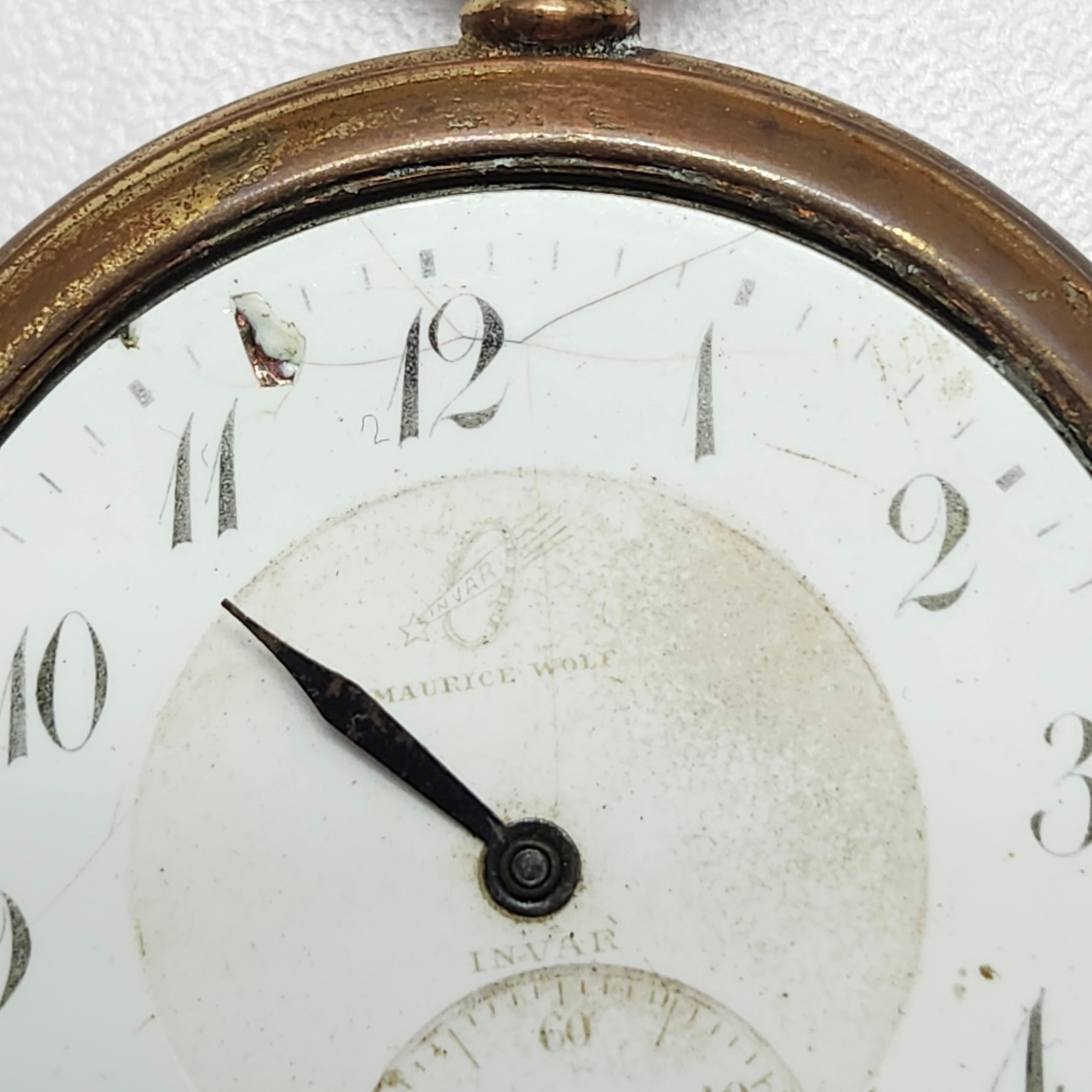 CYMA Tiger Invar Pocket Watch Maurice Wolf Dial Parts Repair As-Is Heavy Wear