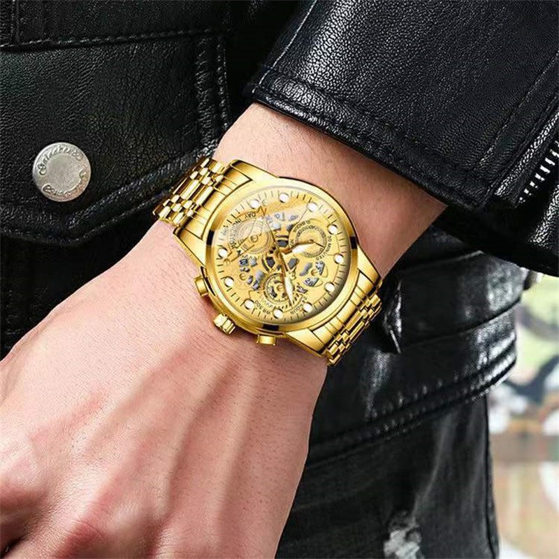 New Waterproof Men’s Watch Stainless Steel Quartz Luminous Classic Watches