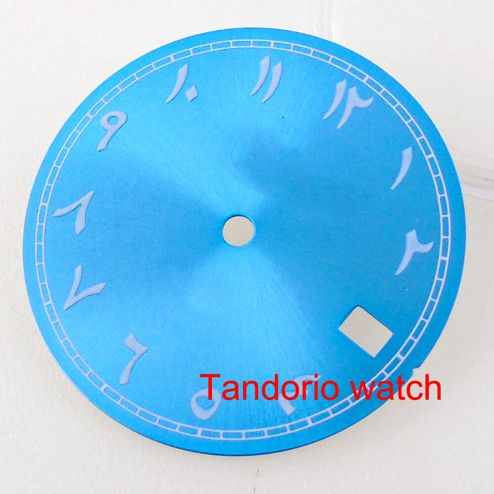 29mm Black Blue Green Pink Purple Watch Dial Luminous Fit NH35 Movement
