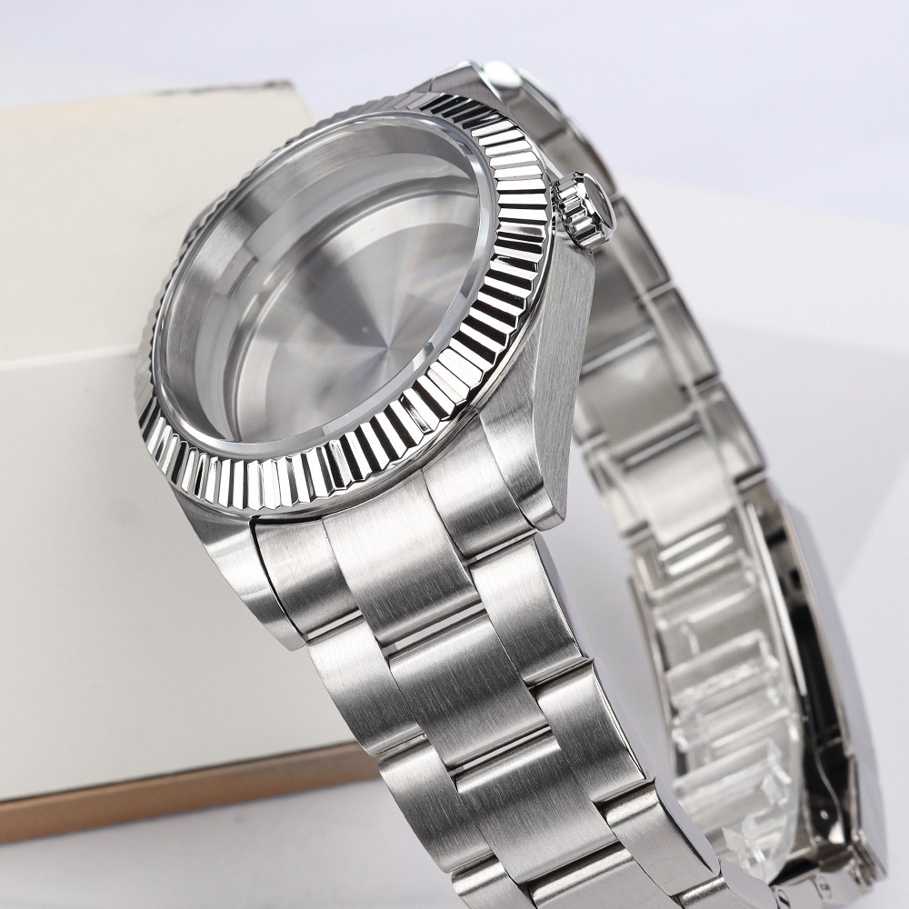 Sapphire Date Watch Cases 36mm/39mm+ Bracelet Oyster Fluted For Seiko NH35 NH36