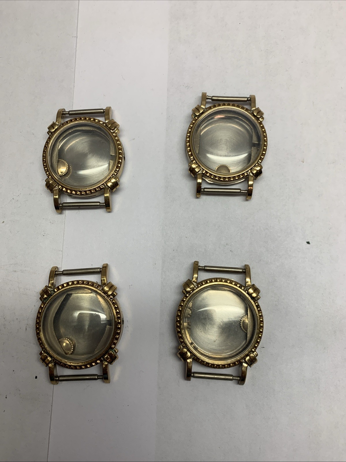 Lot of 4 Vintage Gold Filled Watch Cases – Precision Made – Parts/Repair
