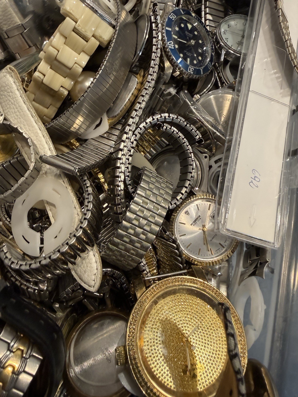 19 Lb Watch Parts Lot Bands Cases Dials Movements Repair AS-IS Mixed Lot