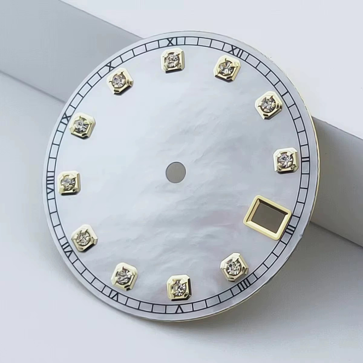 28.5mm Fritillaria Diamond Sterile Watch Dial No Lume For NH35 NH36 Movement