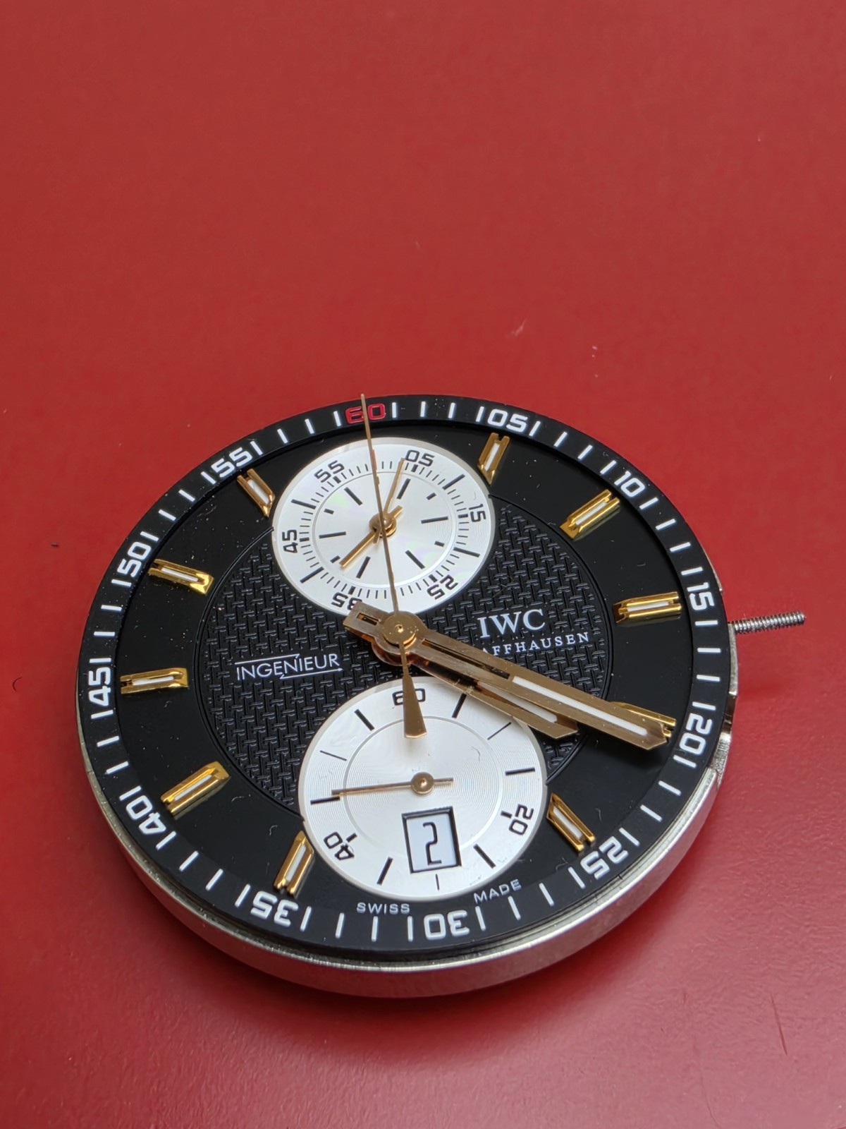 IWC caliber 89360 automatic chronograph movement, Dial And Hands Ingenieur Model