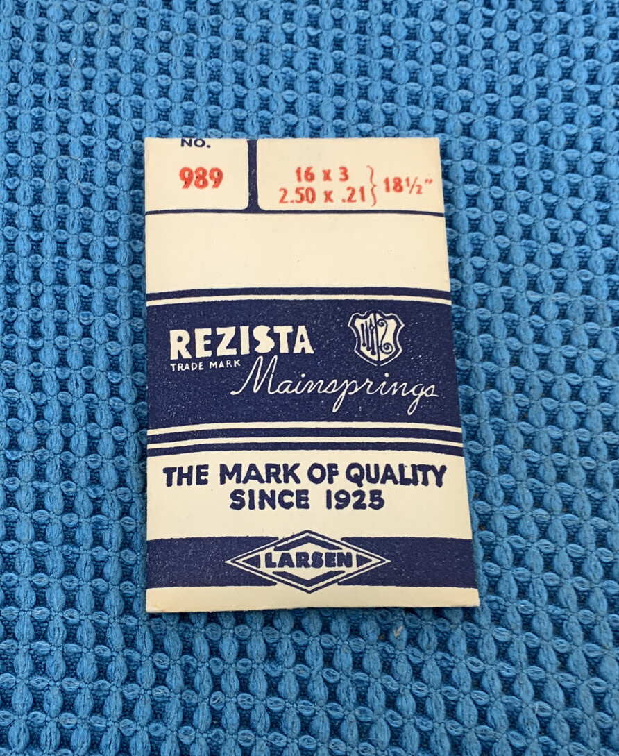 Nu Rezista 989 Mainspring (16 X 3 X 18.5) New Old Stock (LEC 211-41x) L