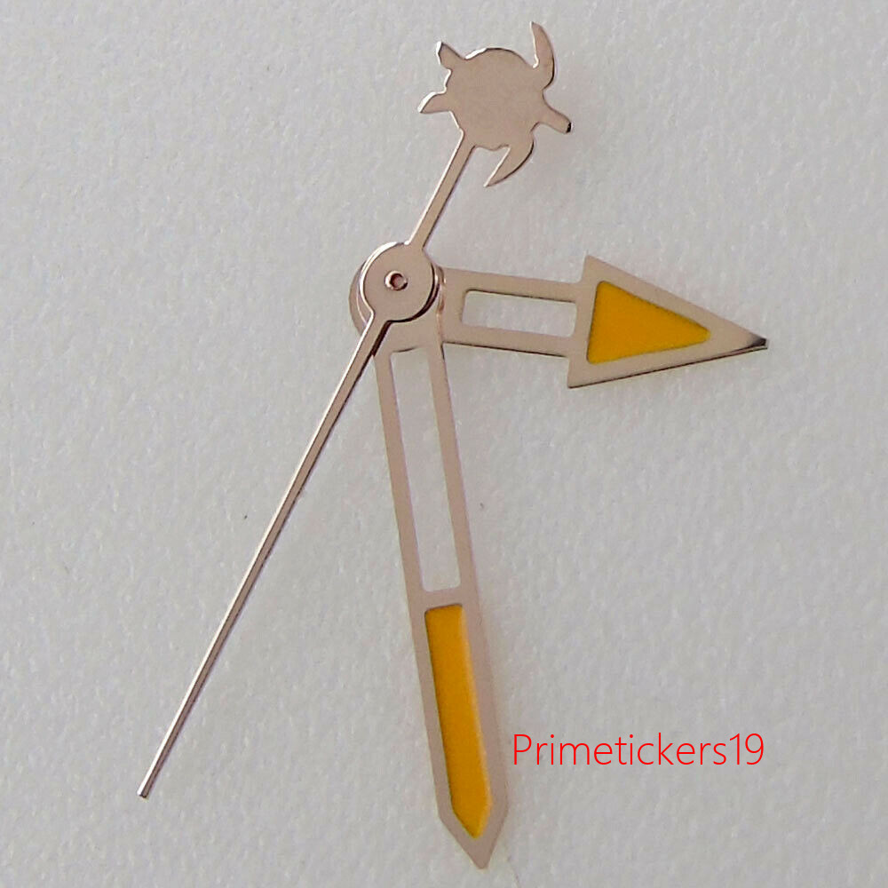Rose Gold Yellow Watch Hands Tortoise Shape Second Hand Fit NH35 NH36 Movement