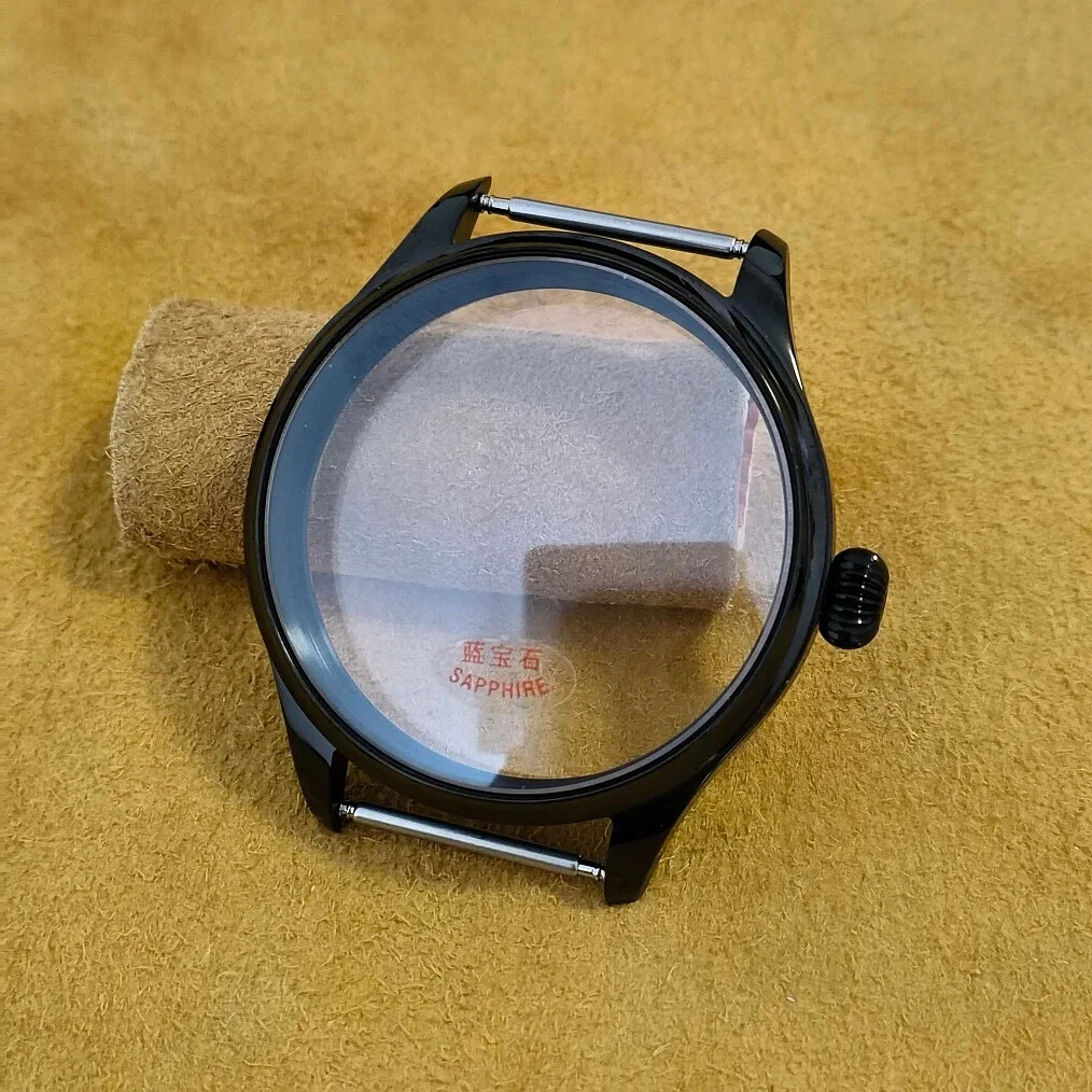 41mm Pumpkin shape crown Sapphire crystal watch case For eta6497/98 ST3600/21