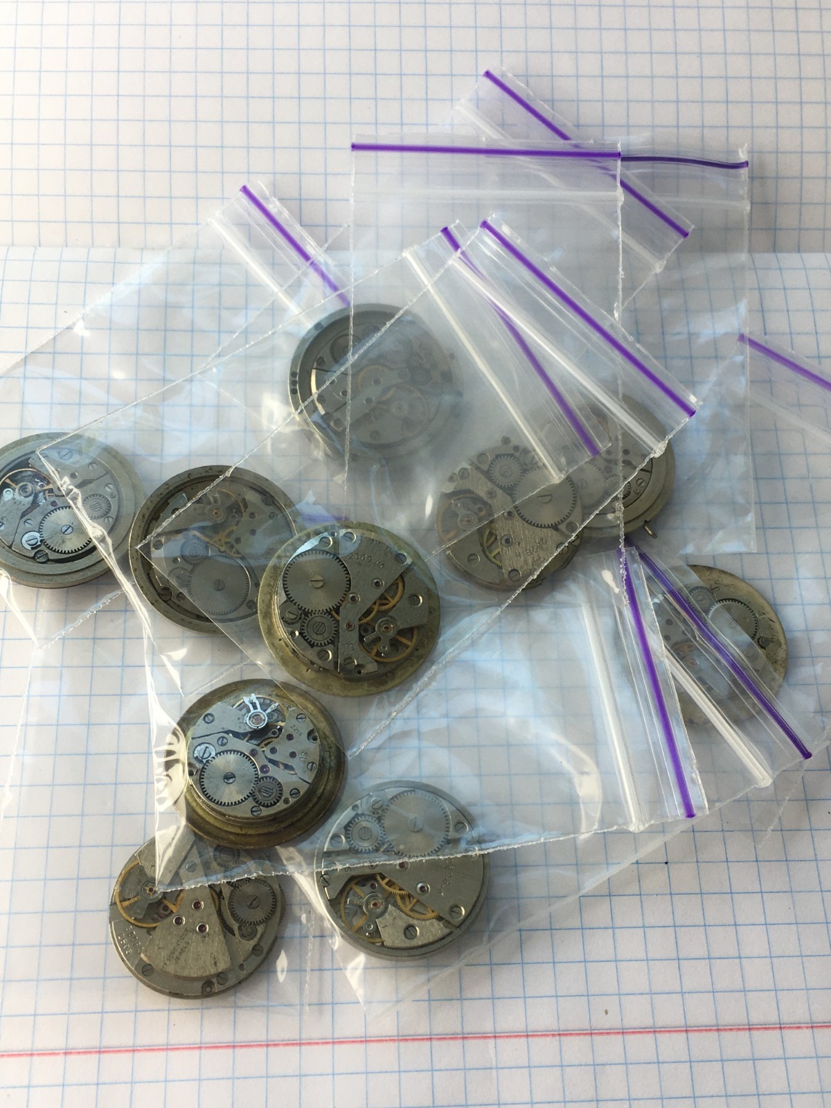 MOVEMENTS (10pcs) FOR MENS WRIST WATCH Raketa Vostok etc. USSR for parts