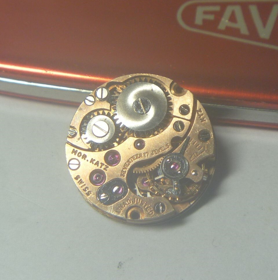 1960s Mor. Katz 17 Jewels Swiss 6 Lignes Felsa 21 ? Movement Only- for Parts !!