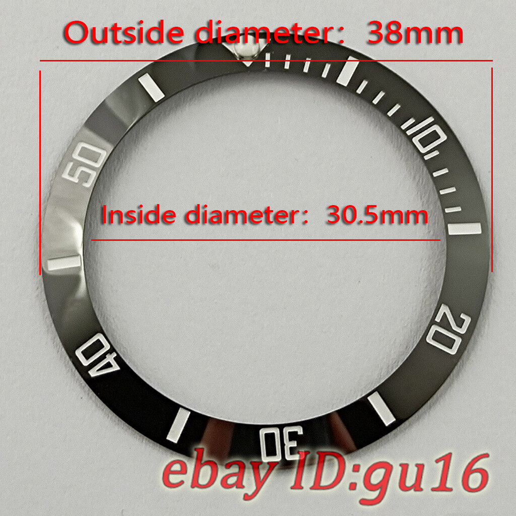 38mm black white blue green gold ceramics bezel insert fit 40mm automatic watch