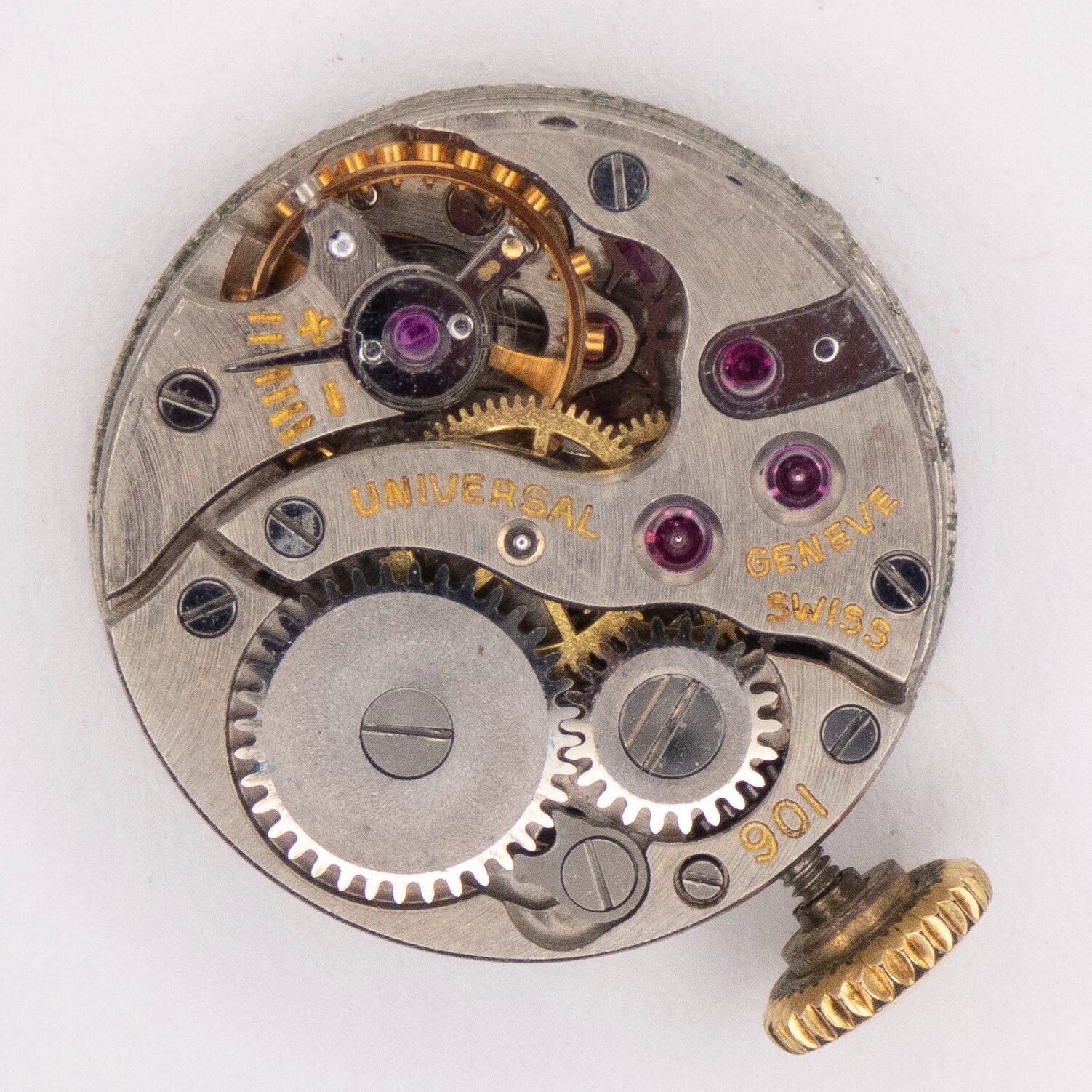 Vintage Universal Genève Caliber 106 Wristwatch Movement, Keeps Time