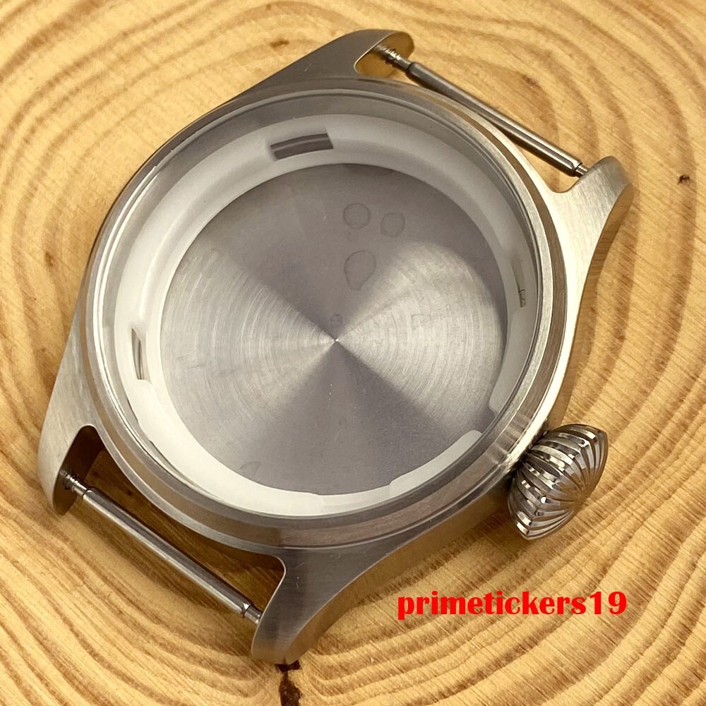 36mm Steel Pilot Watch Case 20bar Sapphire Big Crown Fit NH35 NH36 NH34 Movement