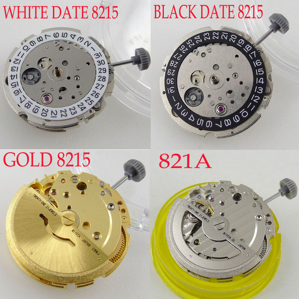 Japan Miyota 8215/821A Automatic Movement White/Black Date Wheel High Accuracy
