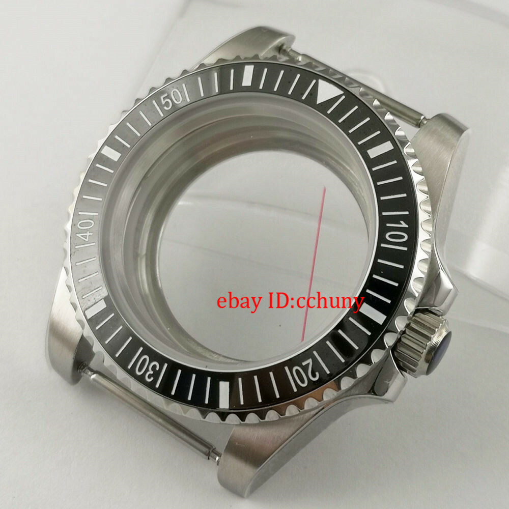 40mm Sapphire glass Watch Case black Ceramic Bezel Fit NH35 NH36 NH35A Movement