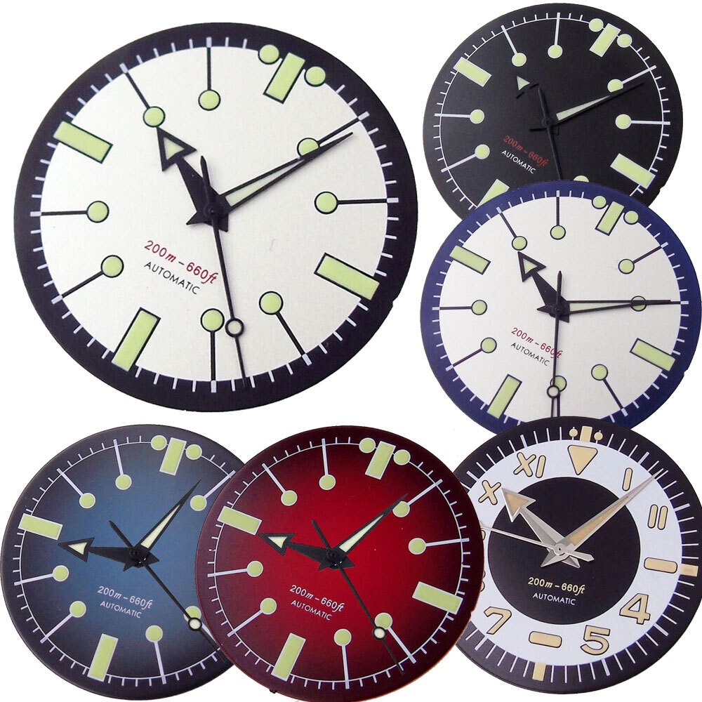 31mm Watch Dial Green Lume Luminous for NH35 NH36 ETA2824 PT5000 ST2130 Movement